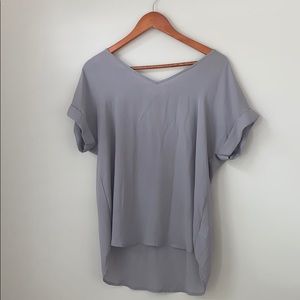 Pink Rose Grey Short Sleeve Top 🌷